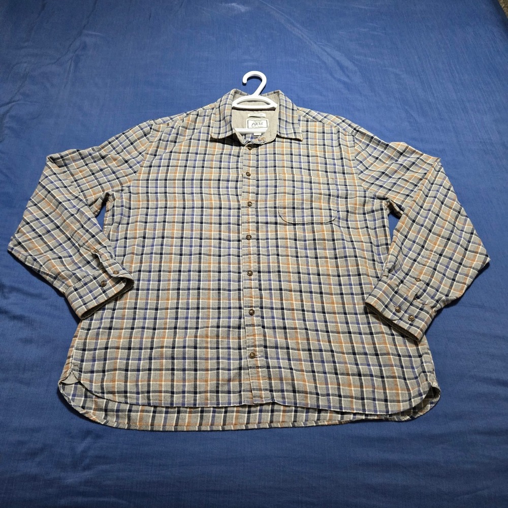 Jos. A. Bank Button Down Shirt Mens XL Gray Excellent Plaid 1905‎ Tailored Fit